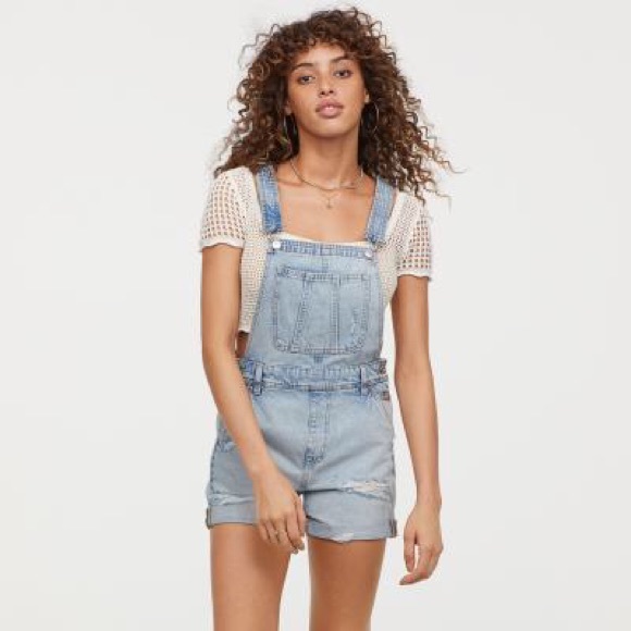 h&m dungaree shorts